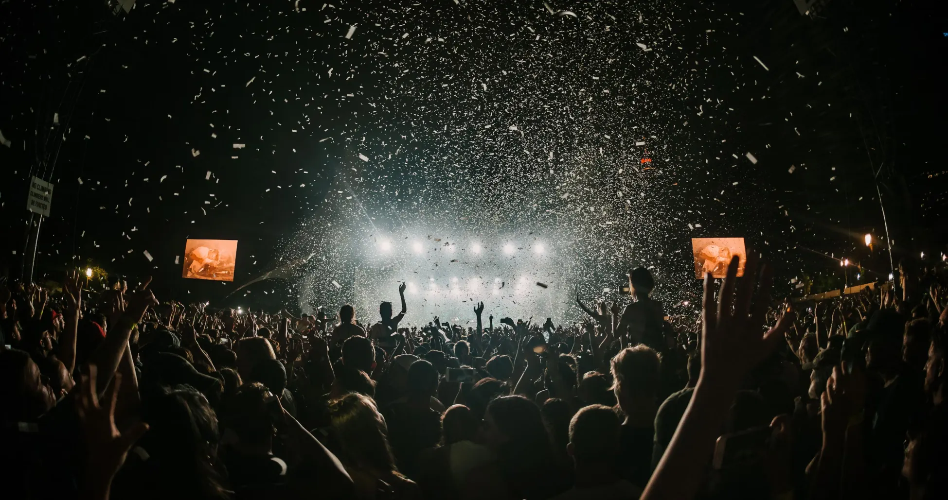 Festivalpubliek tijdens een liveconcert met Rave Safe oordoppen voor festivals