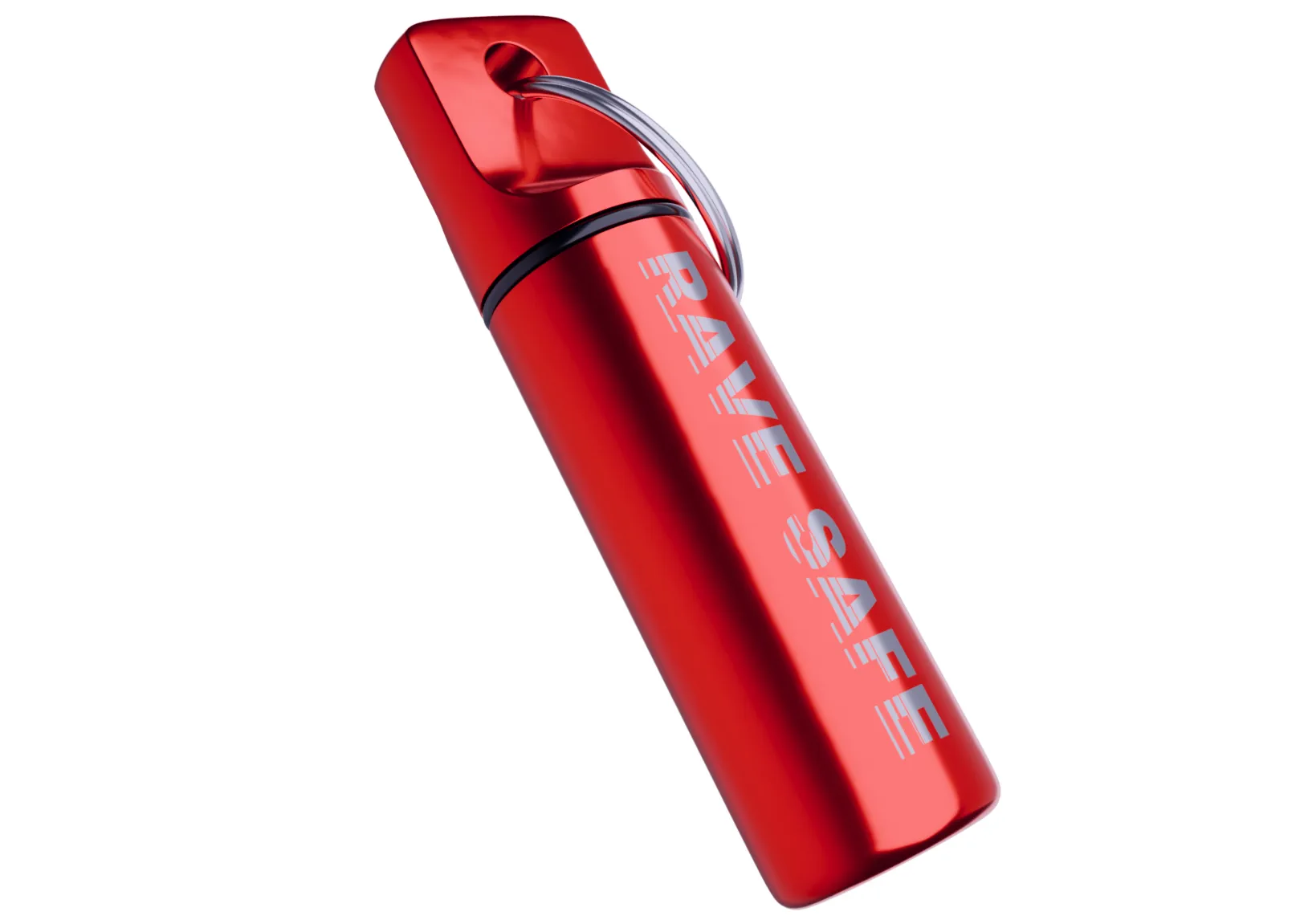 Rode aluminium bewaarkoker voor Rave Safe festival oordoppen